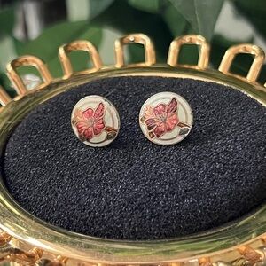 Cloisonné Chic Floral Enamel Earrings